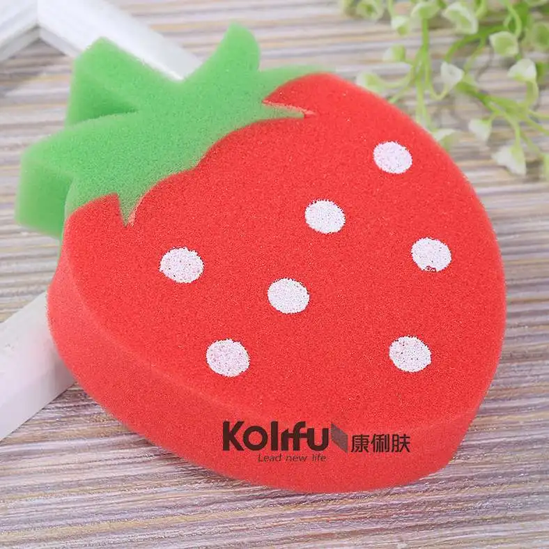 Kolifu 1 шт. Мочалка для ванны, Мочалка для душа, очищающая сетка для тела, Нейлоновая губка, богатые пузыри, Мочалка для тела, Массажная Мочалка для душа KLF019 - Color: 1pcs strawberry