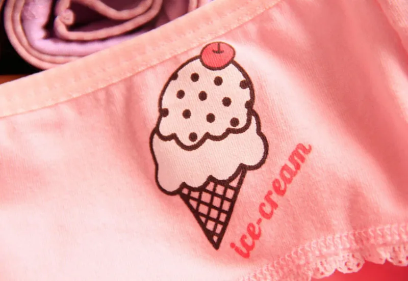 Новые трусики для девочек с мороженым карамельные цвета хлопковые детские трусы