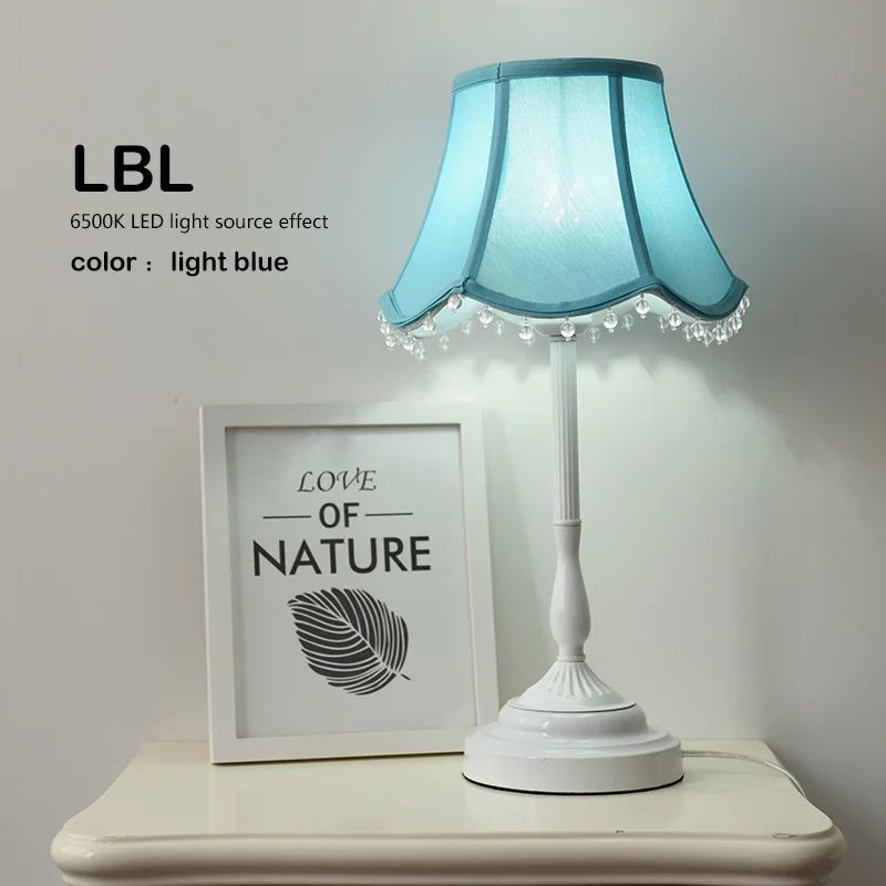 T1074LBL Кровать для принцессы Сторона-настольные лампы для чтения освещение лучший подарок для Дня благодарения, легко чистится 110 v 220 v E27 настольная лампа из dsqi E26 - Цвет корпуса: T1074LBL