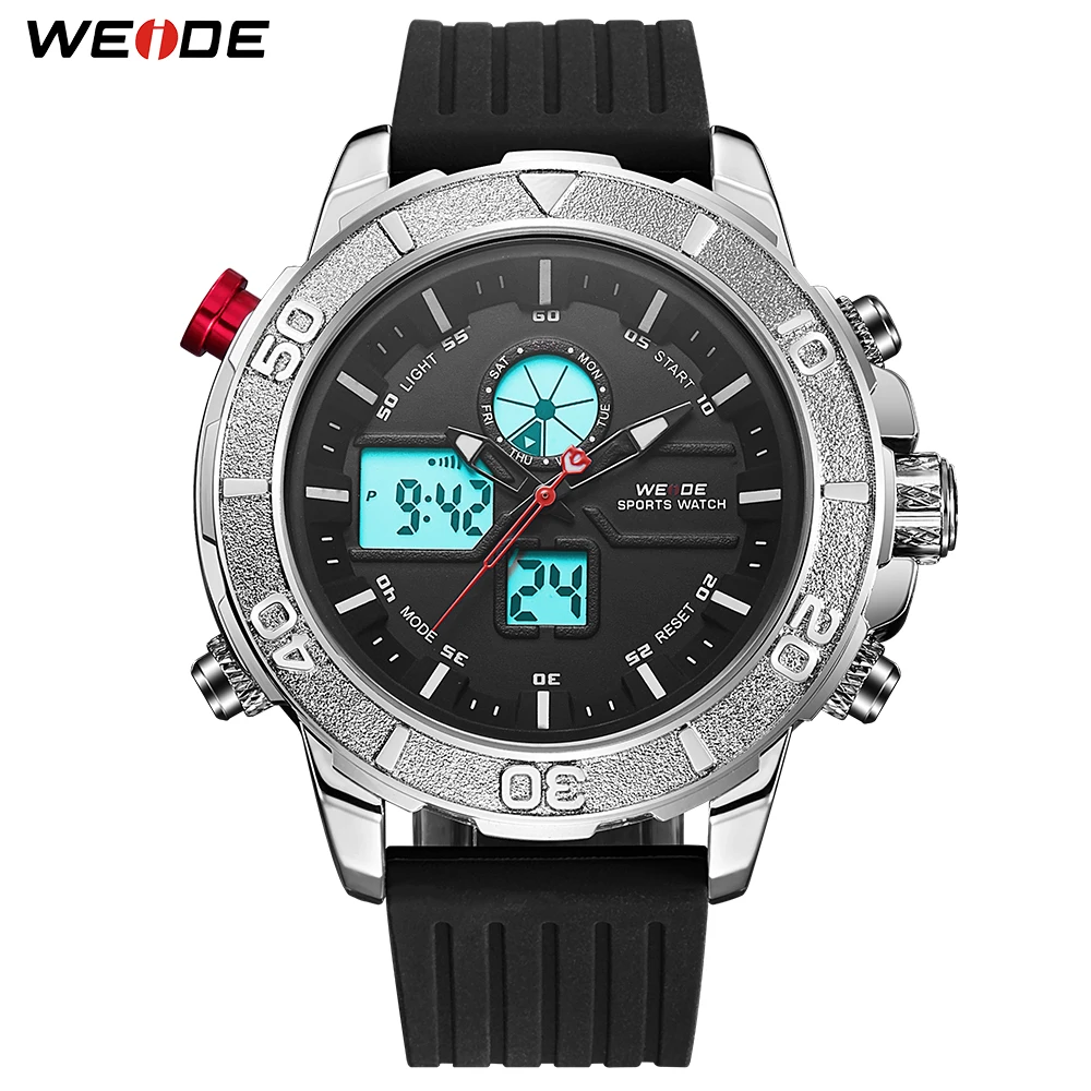 WEIDE Роскошные Кварцевые Спортивные Цифровые светодиодный часы с календарем
