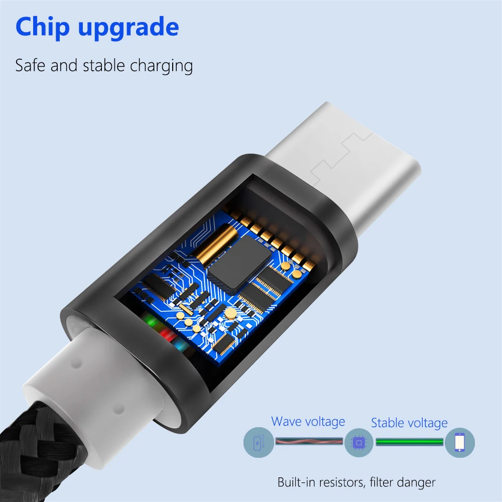 Миниатюрный USB кабель 3 в 1 с брелком портативный короткий Micro Type C мульти зарядный