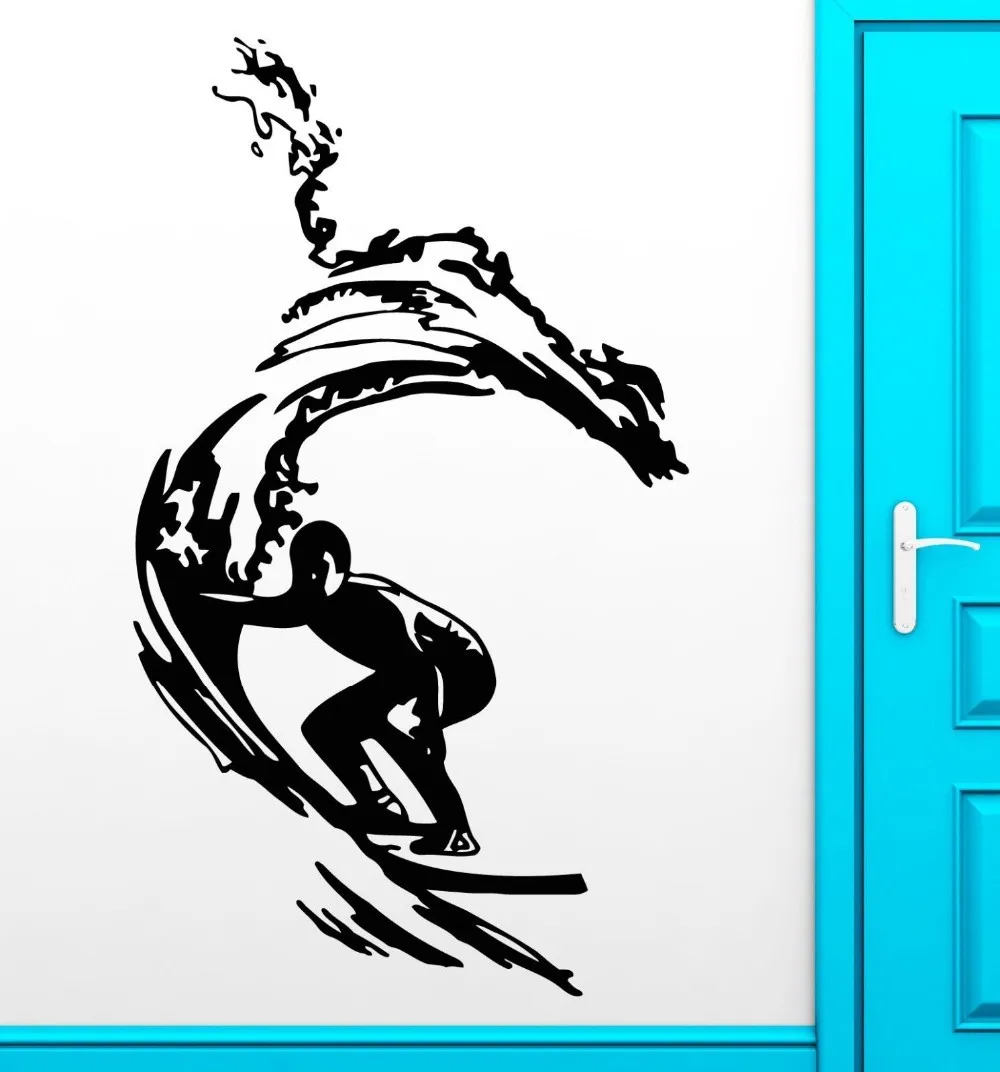 

New arrival free shipping diy wallpaper Surf Sticker Surfing Decal Posters Vinyl Wall Decals home Decor Mural Surf Sticker