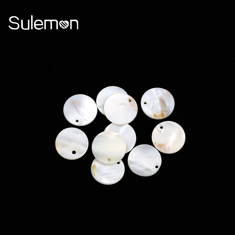 20 шт. геометрические круглые корпуса из натуральной раковины Подвески DIY