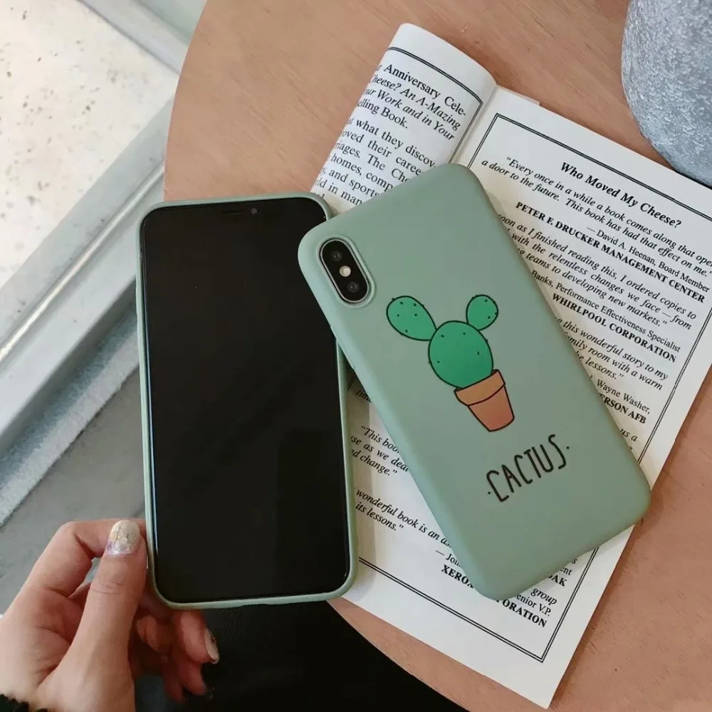 3D милый мультфильм чехол для телефона в форме кактуса iPhone 6 S плюс 7 8 X XS XR Max мягкие
