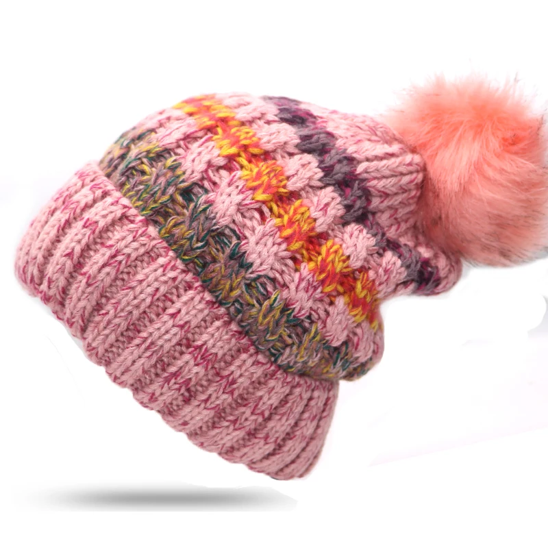 Осенне-зимние шапки для женщин и девочек, Skullies Beanies, женские шапки, теплые вязаные шапки, смешанные цвета, женская зимняя шапочка-бини, шапка