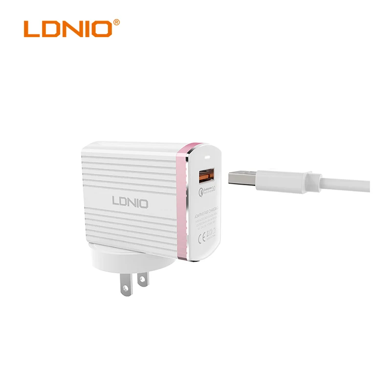 LDNIO 3A выход 1 QC3.0 usb порты США домашнее зарядное устройство с вилкой продается