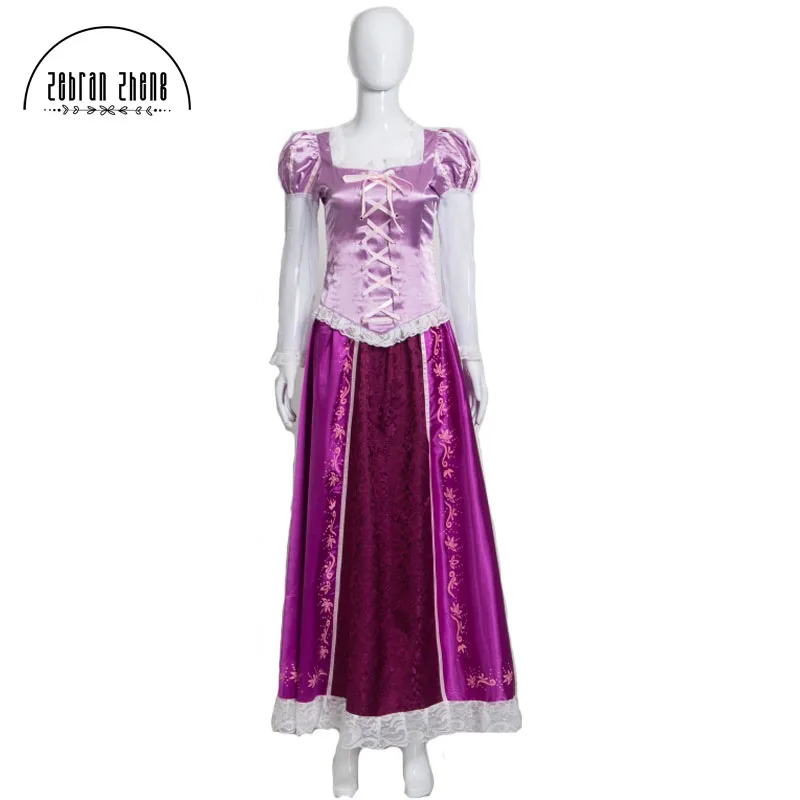 

New Arrival Rapunzel Princess Long Purple Cosplay Costume Dress For Women Girl Halloween Party Custom-Made
