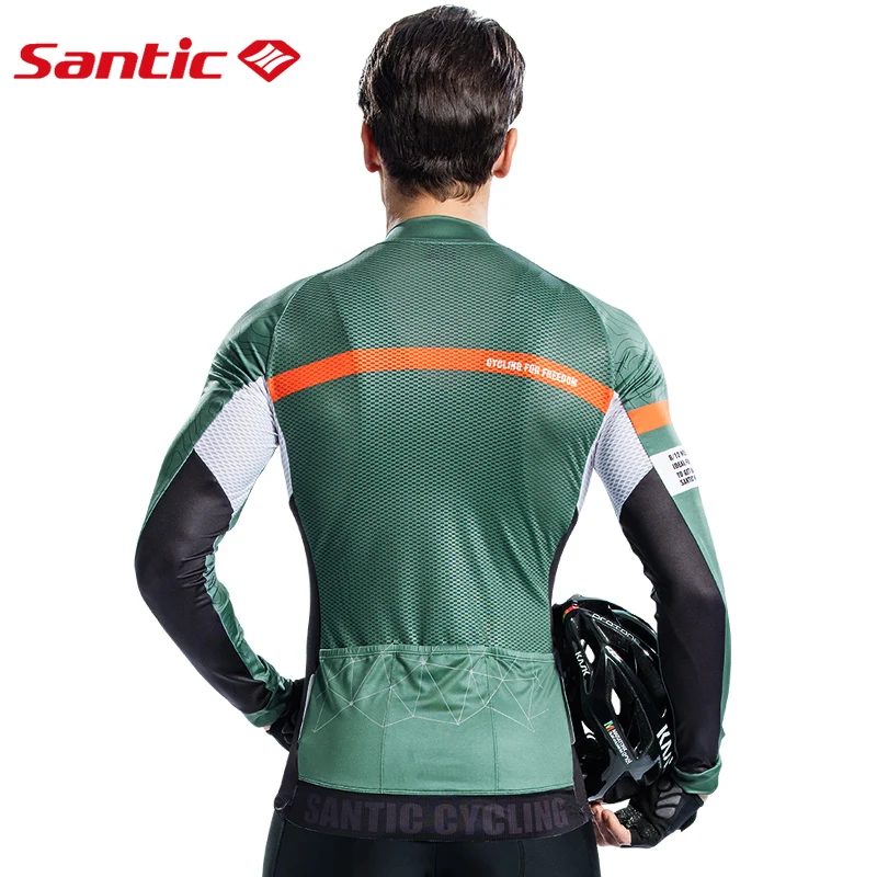 Футболка Santic мужская с длинным рукавом Джерси для велоспорта Pro Fit дышащая