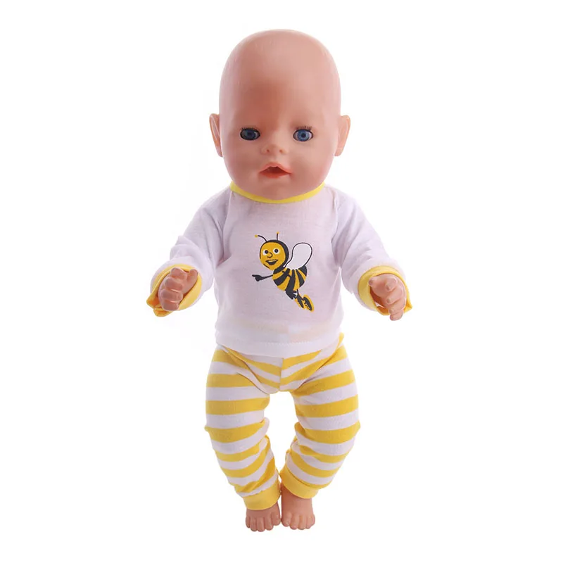 Popular Doll Clothes Cute Bee Pattern Suit for 18-inch American or 43 cm Baby Children's Best Gift | Игрушки и хобби