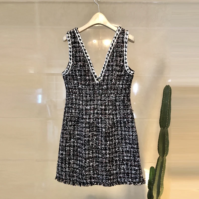 Великолепный дизайн 2019 модное осенне-зимнее платье для женщин с v-образным