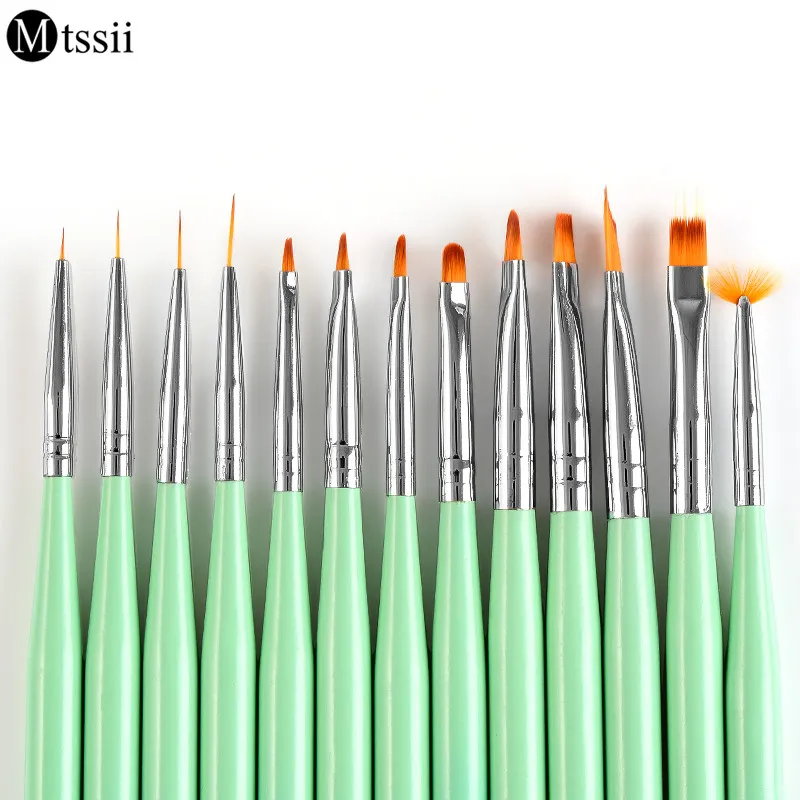 Mtssii 1 шт. плоская ручка для рисования УФ кисть зеленый синий градиентная