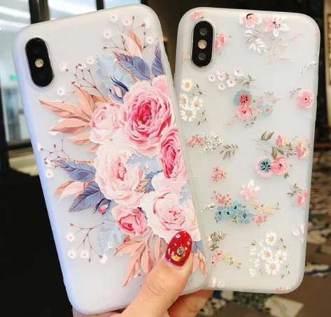 Силиконовый чехол с цветами для iPhone 7 8 Plus чехлы розами и листьями X 6 6S 5 5S SE мягкий