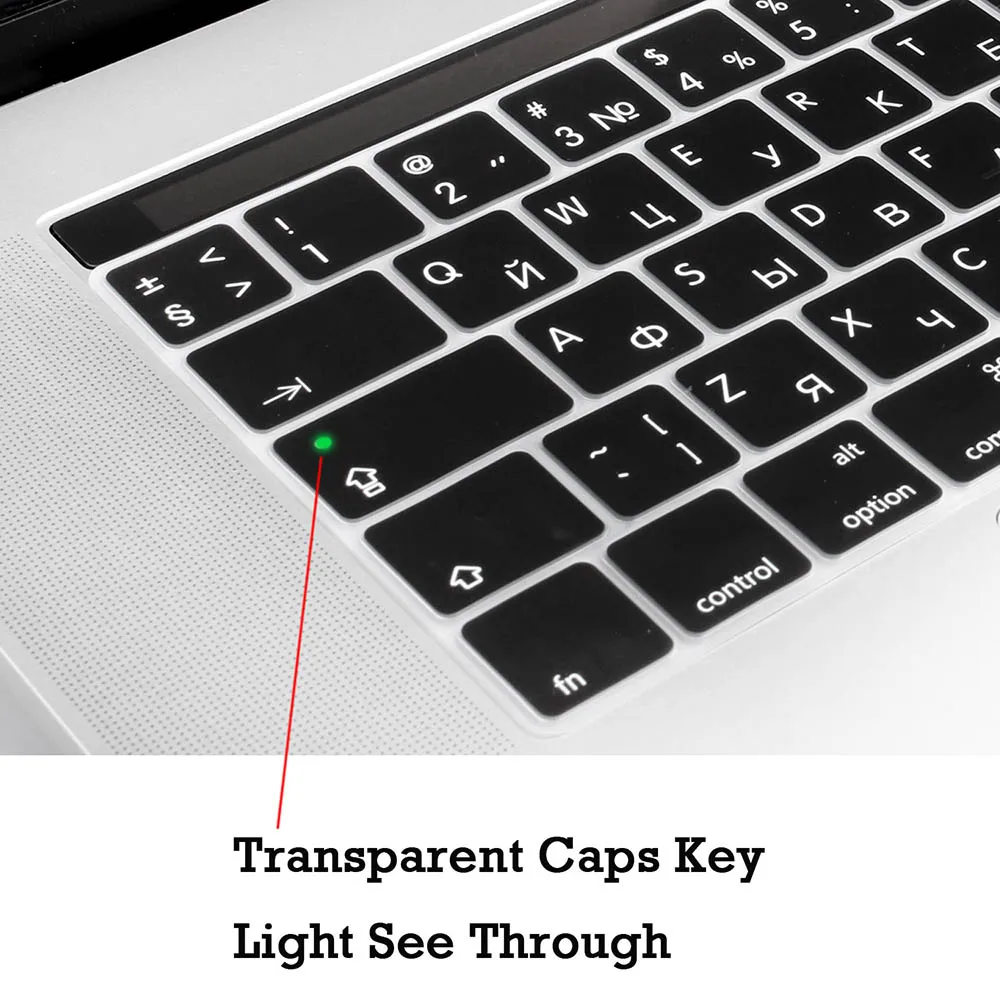 Чехол для клавиатуры Европейского русского языка для MacBook Pro 13 15 с сенсорной панелью, силиконовая кожа A1706 A1707, русская/английская кириллица