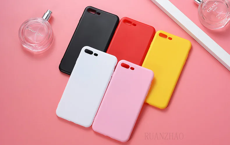Для iPhone X s Мягкие матовые цветные чехлы для 8 7 6 Plus Силиконовый противоударный