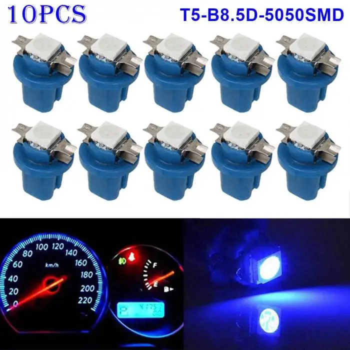 10 шт. T5-B8.5D-5050smd Светодиодная лампа SMD датчик скорости тире лампа приборной панели инструмент светильник 12 В LKS99