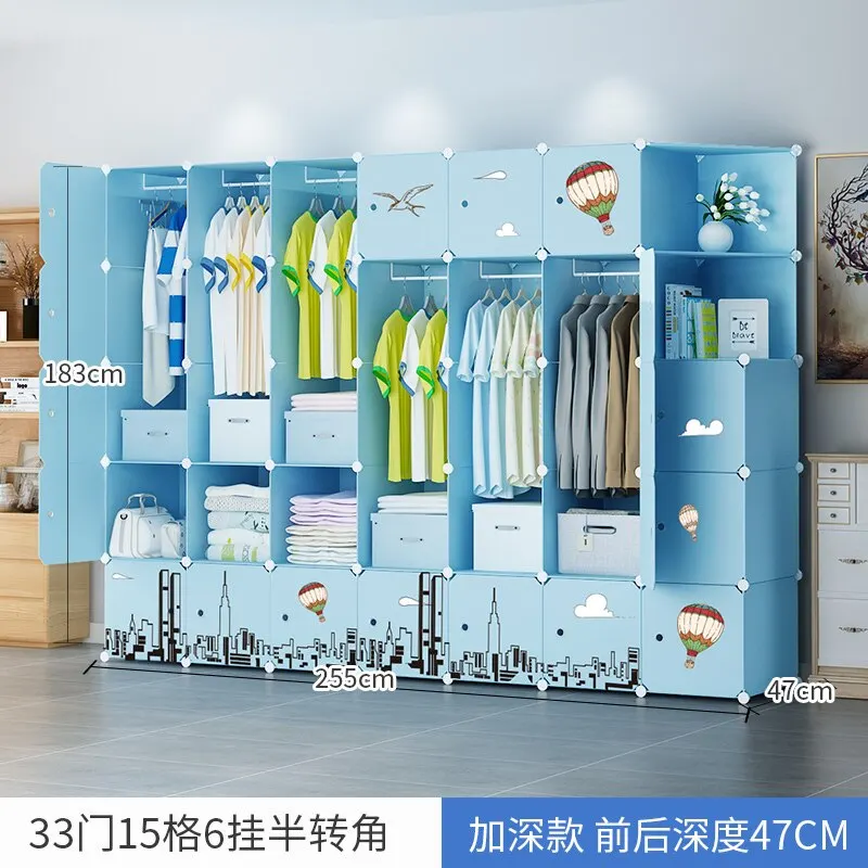 DIY простой шкаф современный экономичный сборочный бытовой имитация дерева подвесной шкаф для хранения пластиковых тканей большой шкаф