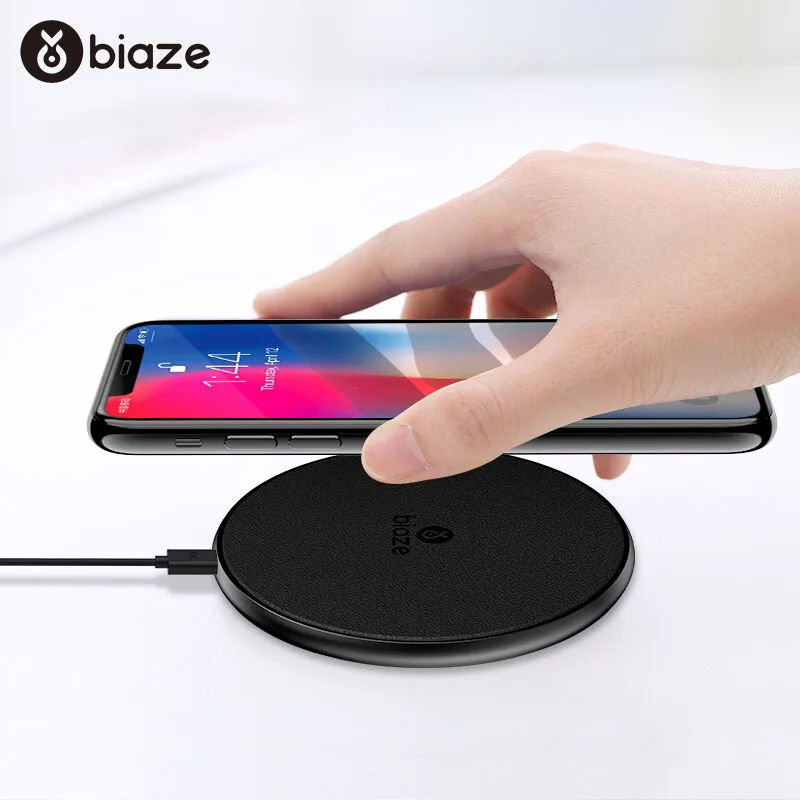 Biaze Беспроводное зарядное устройство для iPhone X 8 XS 10W USB Беспроводная зарядка Samsung