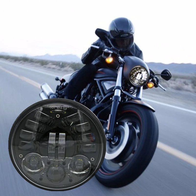 Для Harley Sportster мотоцикл адаптивный светодиодный фары 5 3/4 дюйма модель 75 &quotКруглый