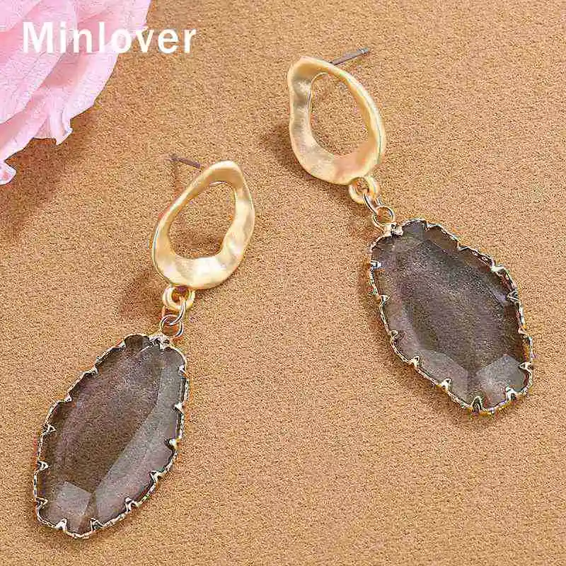 Minlover этнические геометрические несимметричные прозрачные стеклянные Висячие
