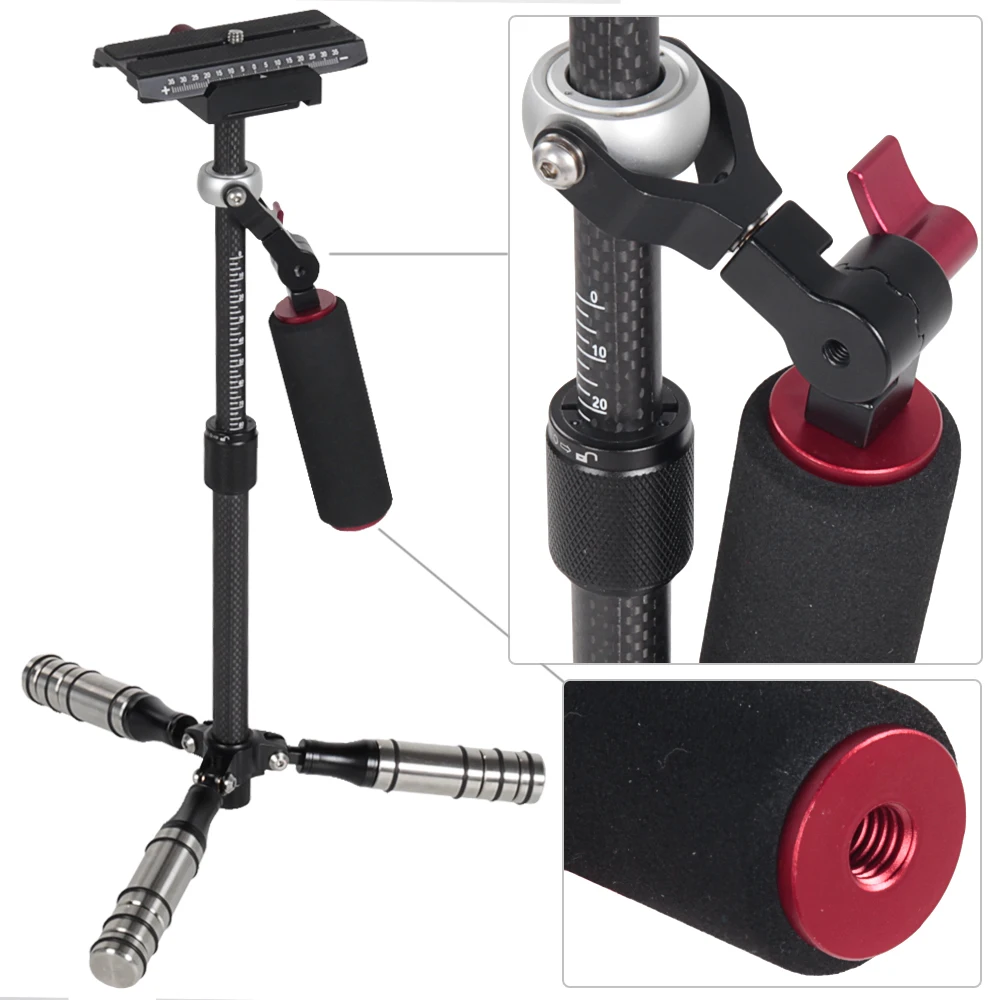 ASHANKS фотография Dslr Mini Steadycam Ручной Стабилизатор камеры стедикам из углеродного