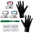 8 шт.лот G23 набор инструментов из титана, драгоценного камня, кожный анкер, стальное основание, сверло для кожи, набор инструментов для ювелирных изделий, плоскогубцы, дырокол, одноразовые 14 г