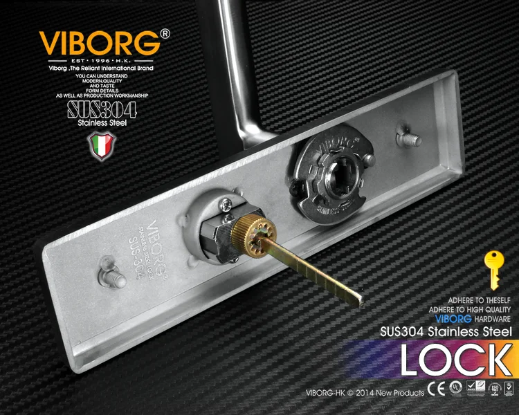 VIBORG Deluxe 304 из нержавеющей стали с ключом безопасности уединение спальни гостиной вход врезной замок для двери рычаг замок набор
