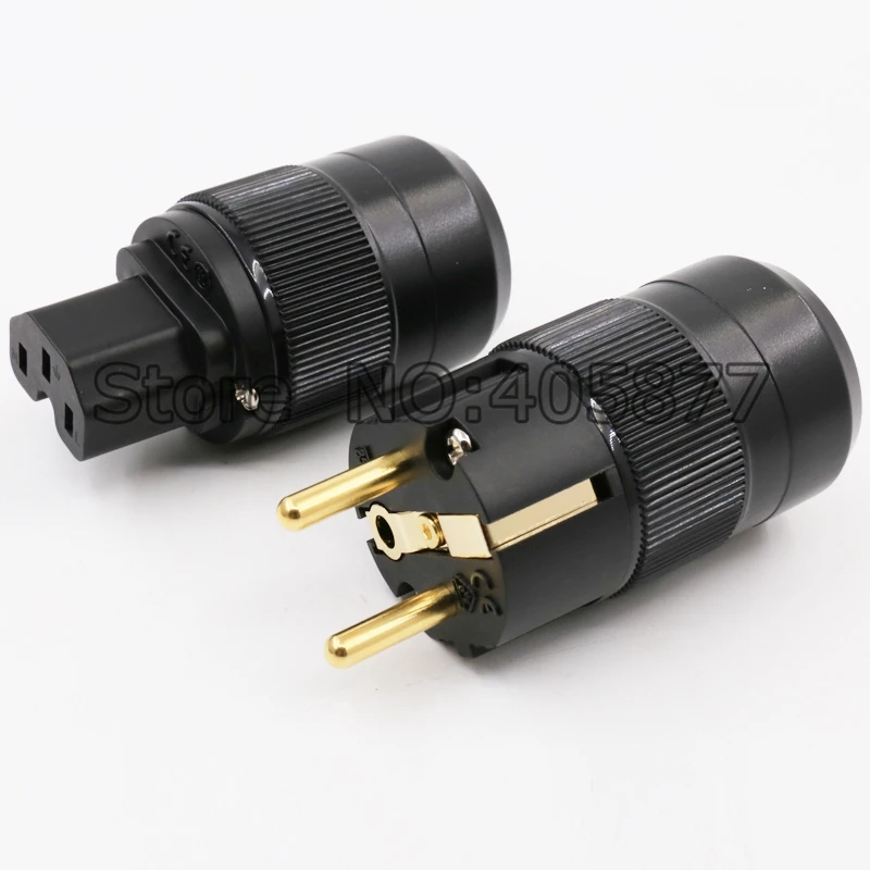 10 пар высококачественных 24K позолоченных штекеров питания переменного тока Schuko +