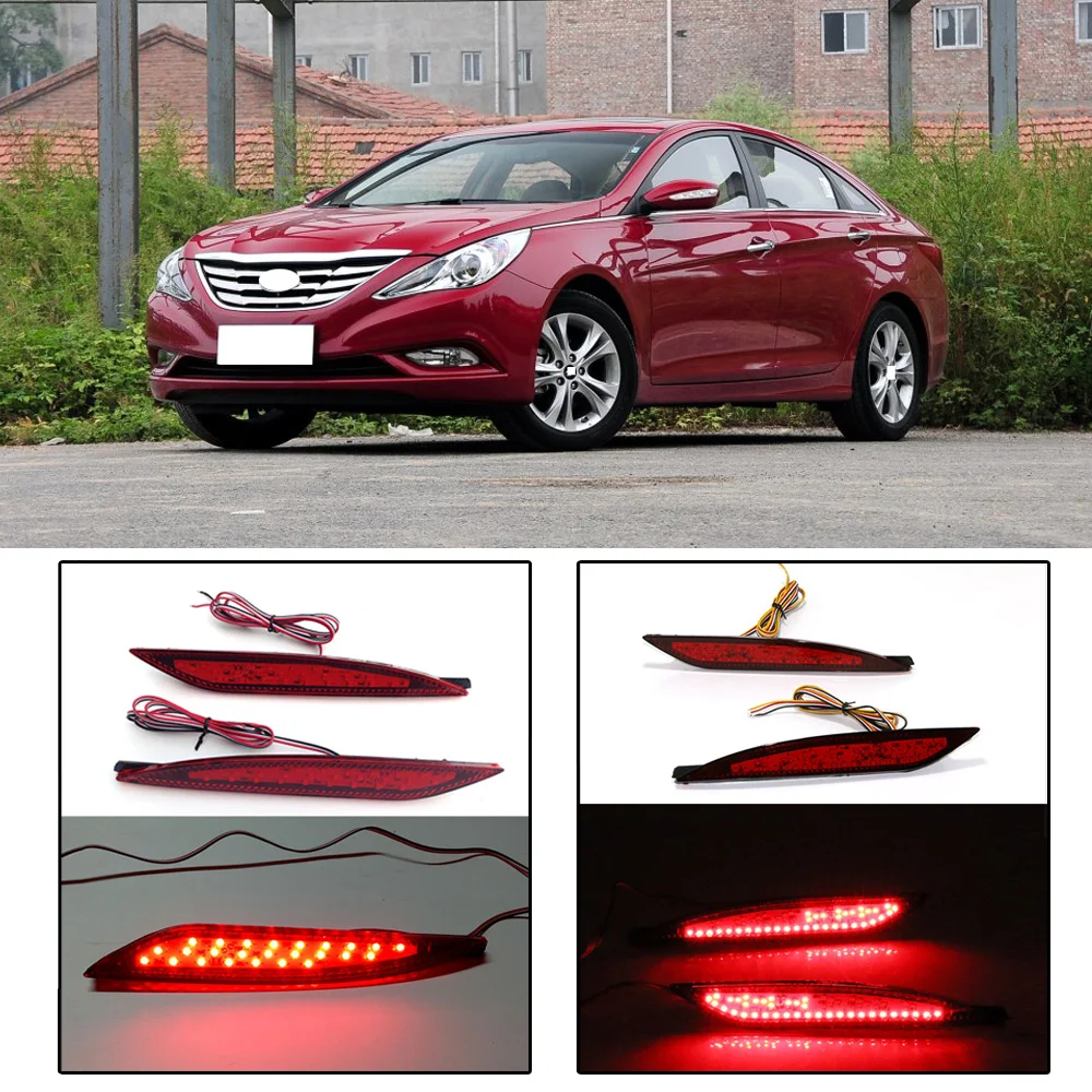 CAPQX 1 пара для Hyundai Sonata 2011 2015 Светодиодный отражатель заднего бампера стоп сигнал