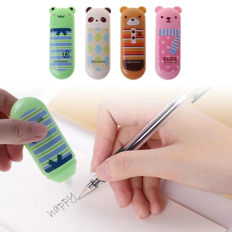 Милый мультфильм животных коррекция лента Школа Офис питания Kawaii Канцтовары