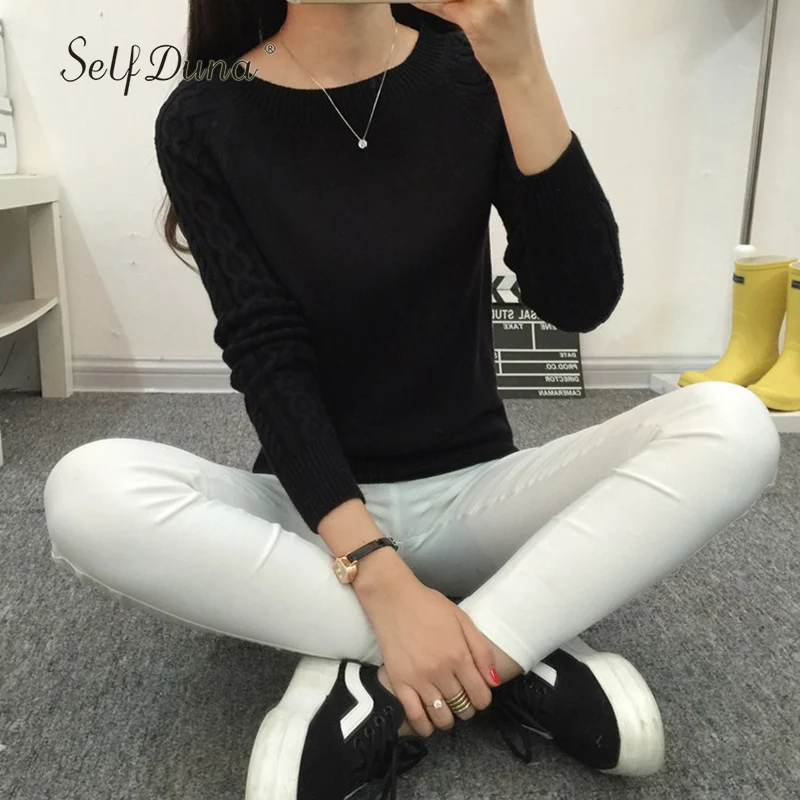 Self Duna 2019 Autumn Winter Jumper Cashmere Sweater Knitted Black White Grey Khaki Loose Soft Warm Women Sweaters And Pullovers | Женская