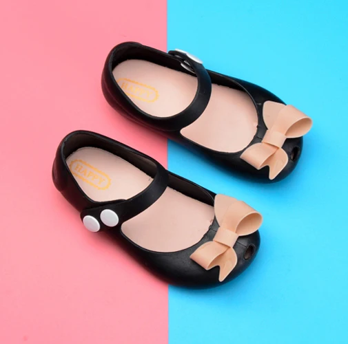 Melissa/Новые мини-сандалии для девочек прозрачная обувь с бабочками бантом