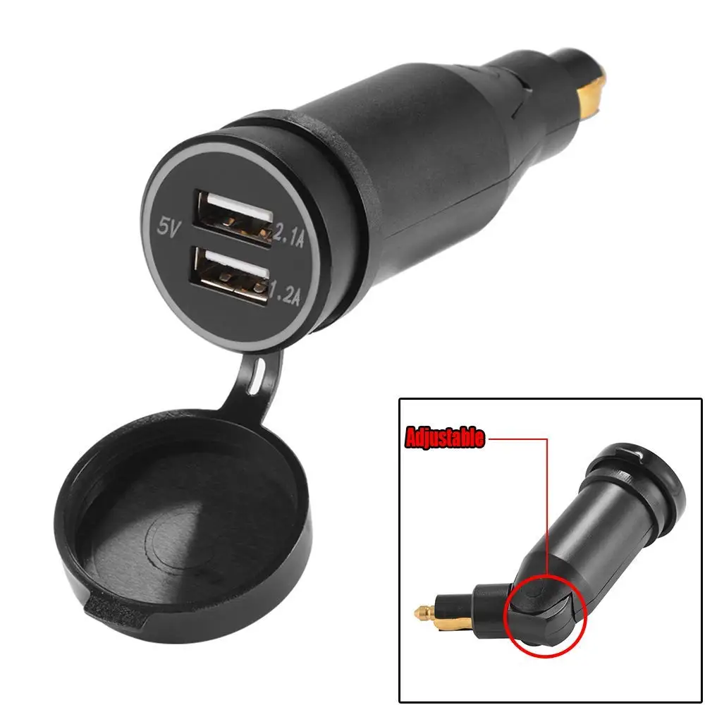 Вращающийся Регулируемый 5V 3.3A двойной USB адаптер питания Разъем для Мотоцикла BMW