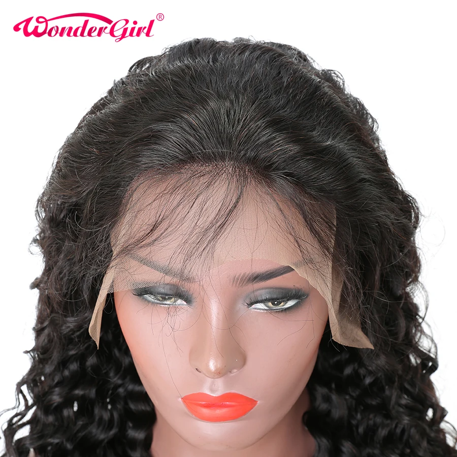 Wonder girl 13x6 волна воды парик бразильские волосы Glueless фронта шнурка человеческих