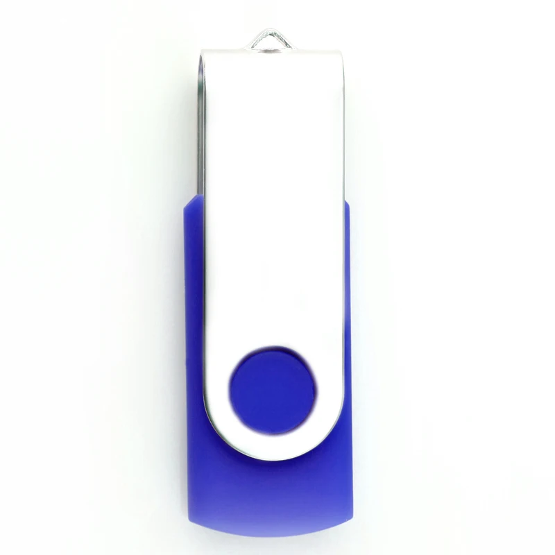 Синий Металлический поворотный USB флеш-накопитель, модный 10 цветов, флеш-накопитель, высокоскоростная USB флешка, флеш-накопитель, 64 ГБ, 32 ГБ, 16 ГБ, 8 ГБ, 4 Гб, 2 Гб - Цвет: Синий