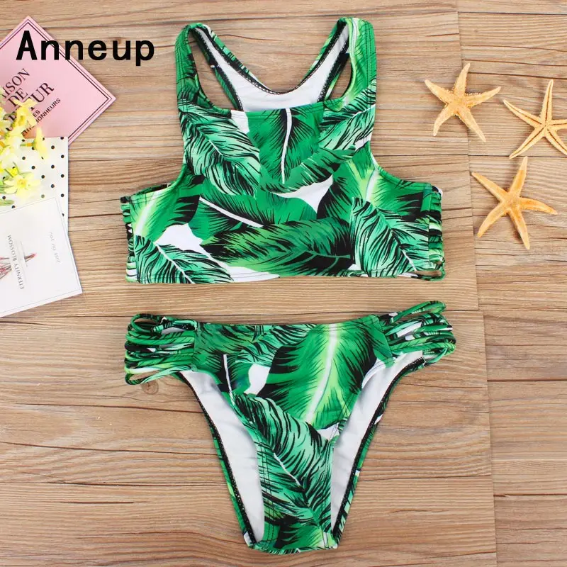 Anneup Лето Новые Бикини комплект с цветочным принтом одежда для плавания Женские