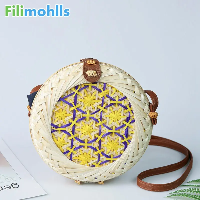 Женские соломенные сумки ручной работы плетеная пляжная сумка из бамбукового