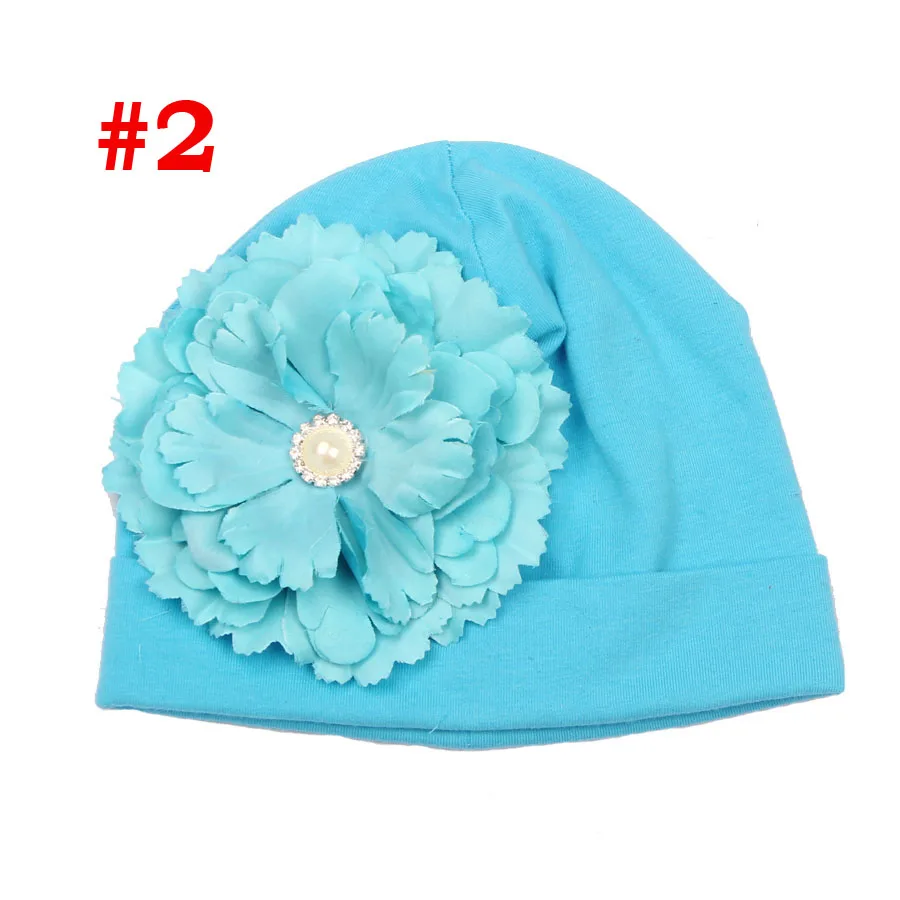 Baby Girl Cotton Hat Spring Autumn Infant Beanies Cap Candy Color Newborn Flower Toddler Hair Accessories SW164 | Детская одежда и