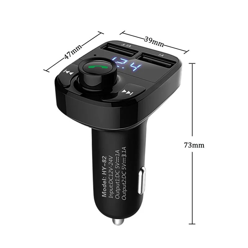 Fm-передатчик Aux модулятор Bluetooth Handsfree автомобильный комплект автомобильный аудио mp3-плеер с 3.1A Быстрая зарядка двойной USB Автомобильное зарядное устройство