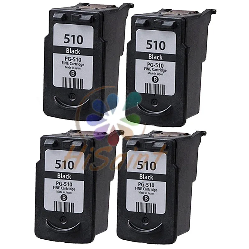 Hisaint 4 шт. чернильный картридж для Canon PG 510 MP240 MP250 MP280 MP480 MP490 MP492 MX320 MX330 струйный
