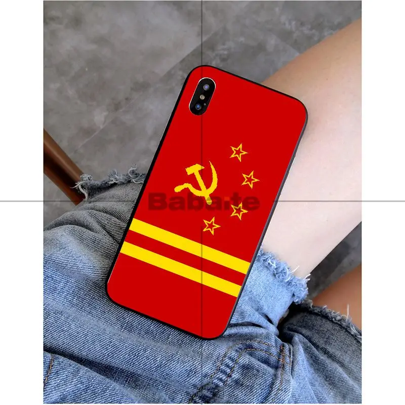Babaite красный флаг СССР гранж черный мягкий силиконовый чехол для телефона для iPhone 6S 6plus 7plus 8 8Plus X Xs MAX 5 5S XR