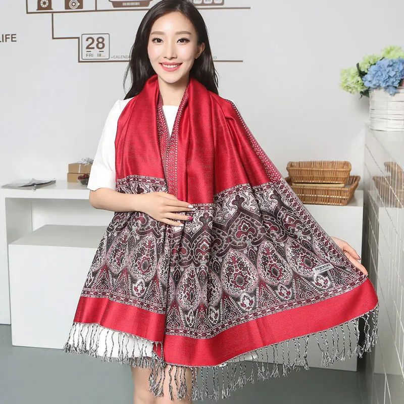 Зимний палантин с узором пейсли из Индии этнические шарфы Cachecol Inverno 100% Пашмина