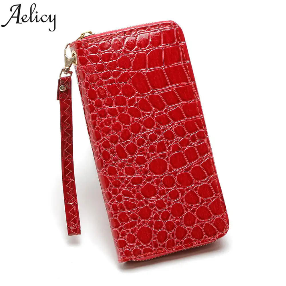 Aelicy Alligator женский длинный клатч из крокодиловой кожи Длинный дизайнерский