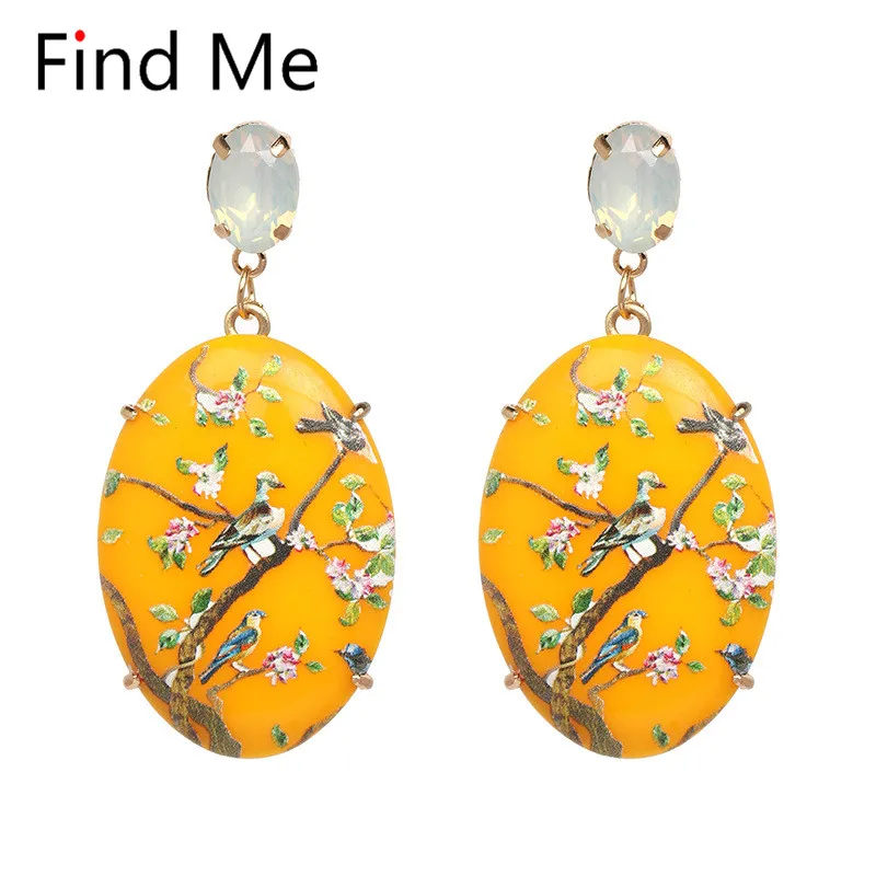 Find Me 2019 новые модные висячие серьги с кристаллами и мозаикой для женщин ювелирные