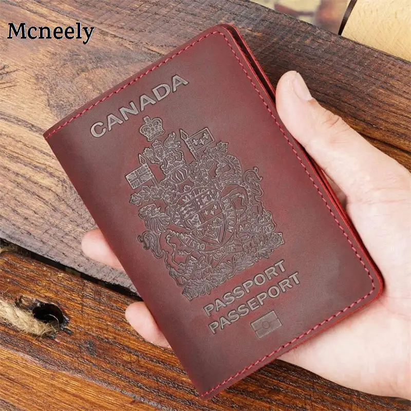 Винтажная Обложка для паспорта из натуральной кожи Крейзи Хорс Канадская