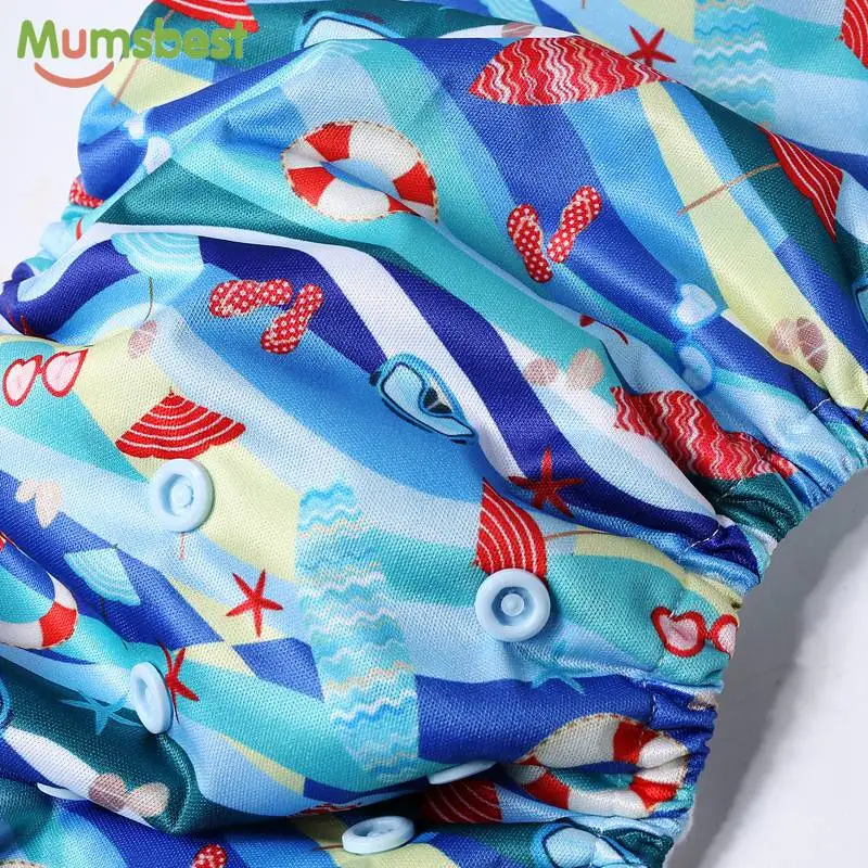[Mumsbest] Новые детские тканевые подгузники с карманами, водонепроницаемые подгузники, многоразовые, один размер, подходят для всех детей, тканевые подгузники, Пляжная Серия