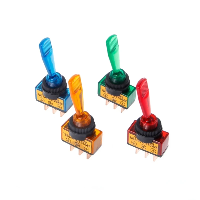 Автомобильный тумблер 3 Pin ВКЛ ВЫКЛ со светодиодной подсветкой DC12V 20A SPST|on-off toggle