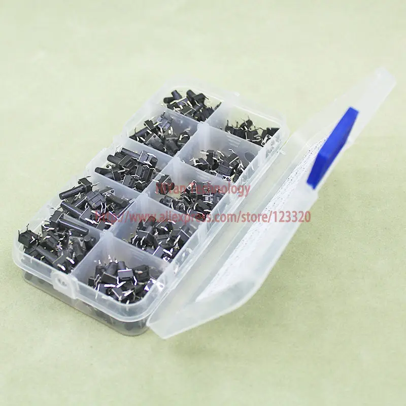 (200pcs/lot) 6x6MM Tact Switch Assortment Kits actile Push Button Kit Height: 4.3MM~16MM | Обустройство дома