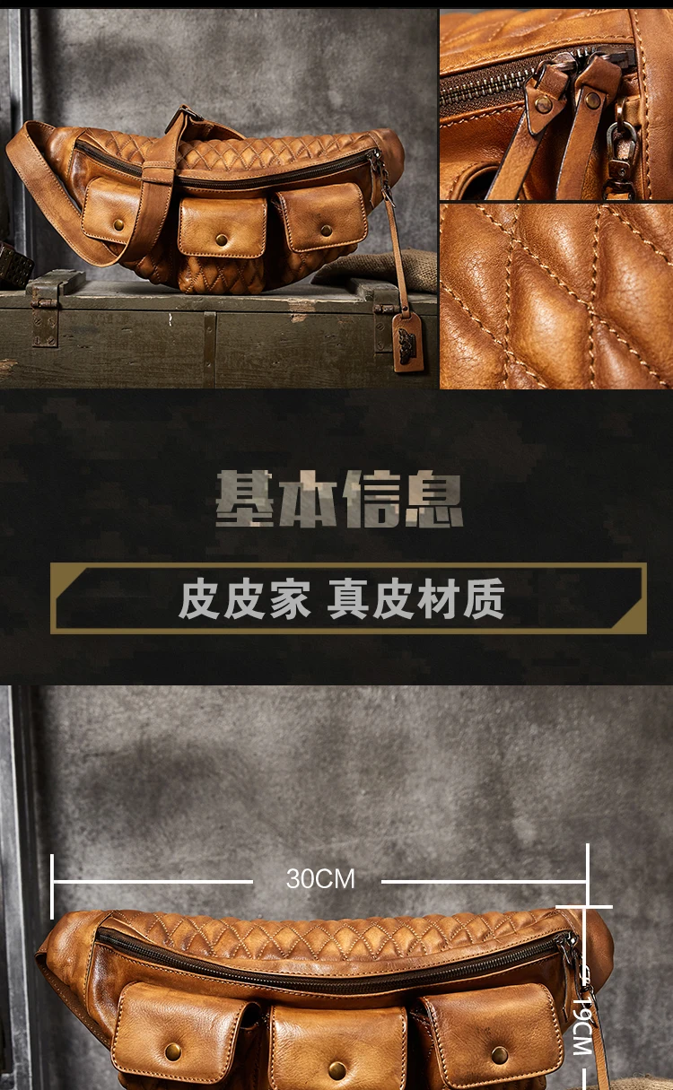 Genuine Leather Waist Packs Fanny Pack Belt Bag Phone Pouch Bags Travel Waist Pack Male heuptas Waist Bag Leather Pouch