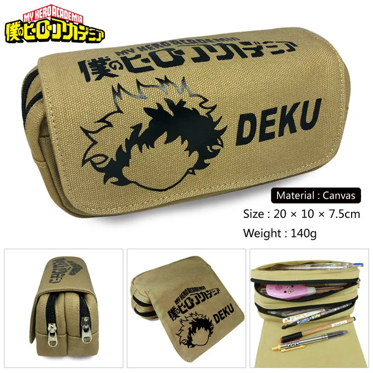 My hero Academy Midoriya izku, мультяшный чехол-карандаш, сумка для детей, для мальчиков, ручка для девочек, сумка, аниме, холст, косметичка, женские сумки, подарок