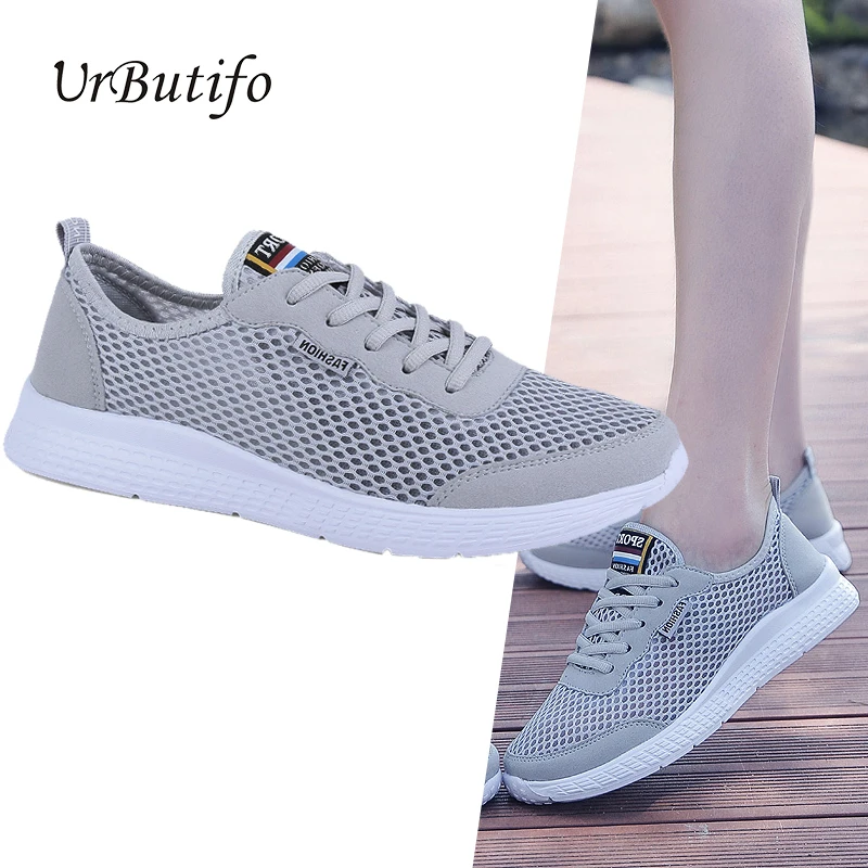 

Кроссовки Urbutifo женские на плоской подошве, повседневная сетчатая дышащая обувь, Нескользящие лоферы, уличные туфли для взрослых, 2019